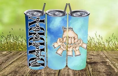 Fully Customizable Father's Day Tumbler With Fist Bumping Hands